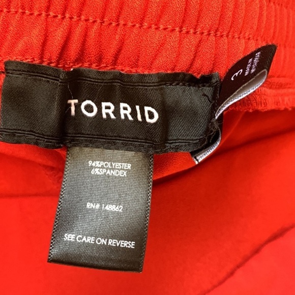 Torrid Orange Crepe Self Tie Tapered Pants - Picture 9 of 9